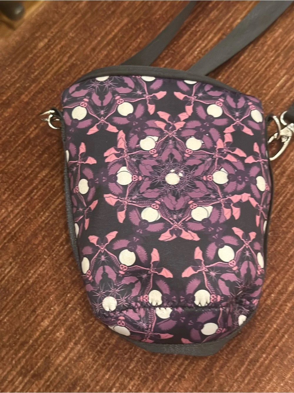 Crossbody Camera Bag in Purple Floral Print